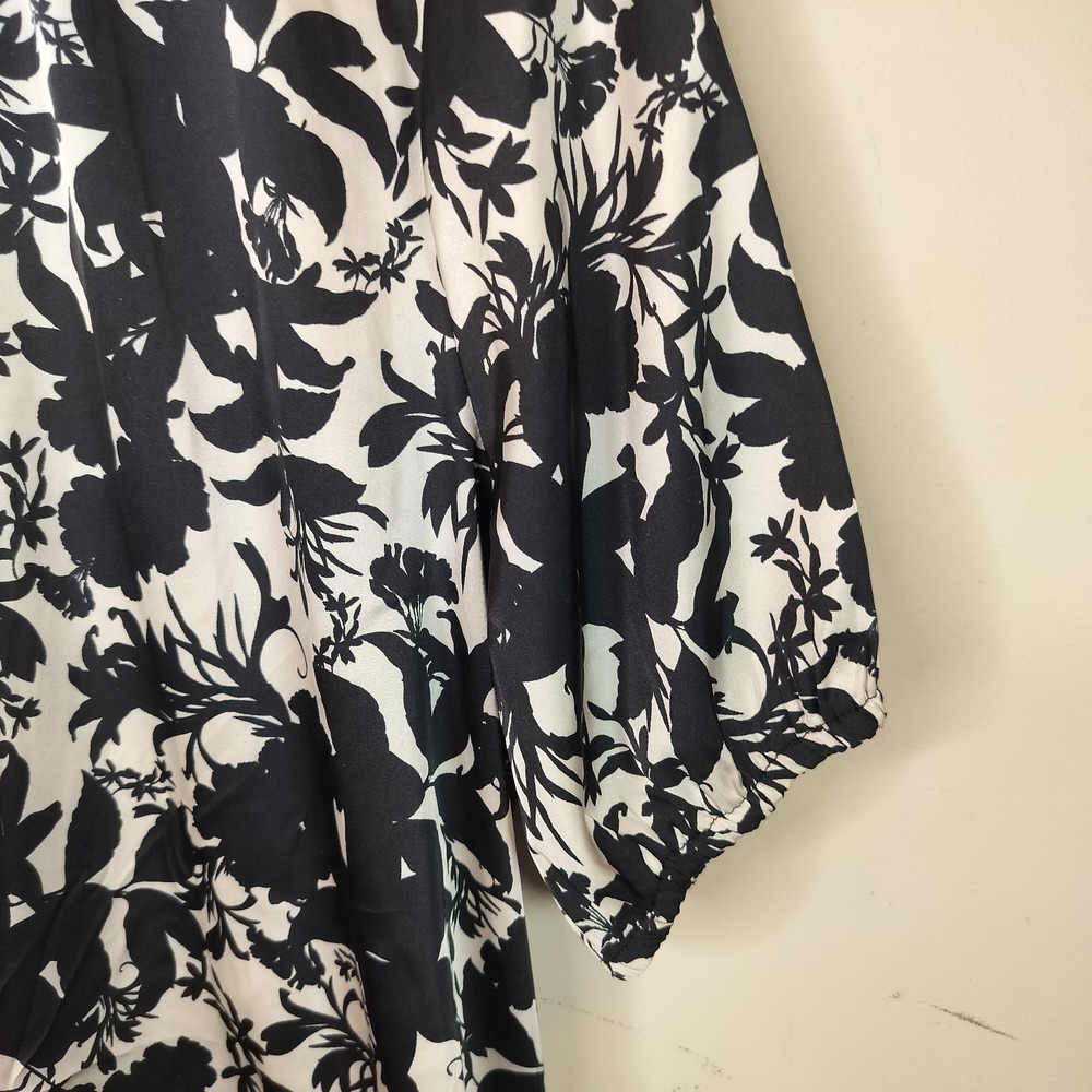 INC International Concepts Floral Satin Top Wrap Front Tasseled - Picture 7 of 10